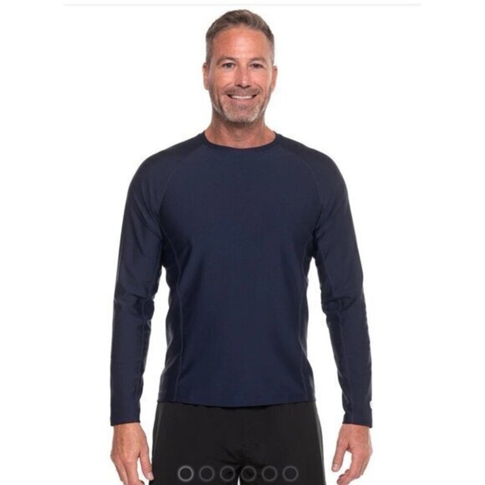Coolibar Hightide Long Sleeve Swim Shirt Mens Blue XXL UPF 50 NWT Rash Guard